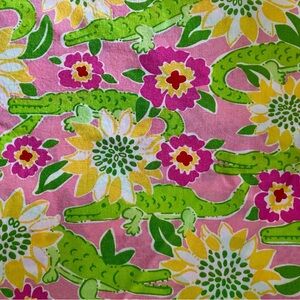 Lilly Pulitzer Pink and Green Alligator Tablecloth